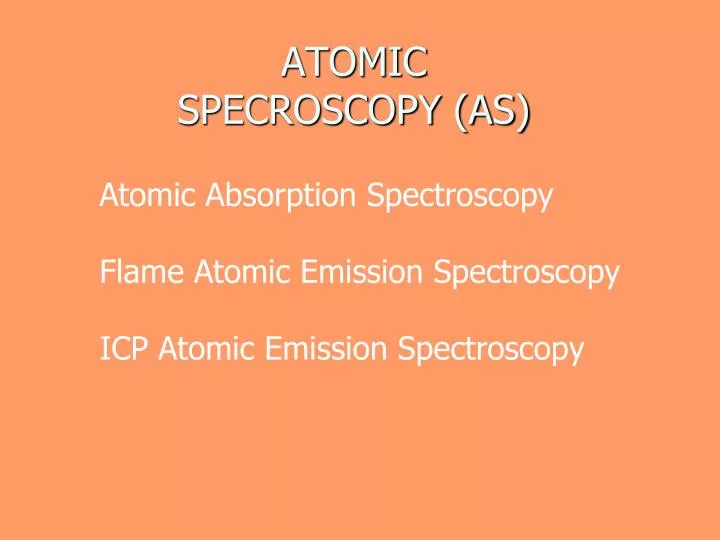 atomic specroscopy as