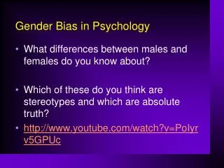 Gender Bias in Psychology