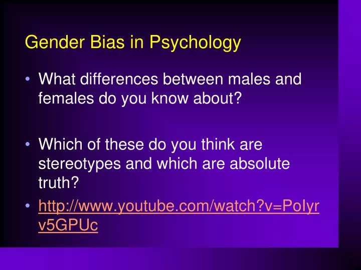 gender bias in psychology