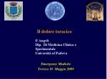 Il dolore toracico - slide 1