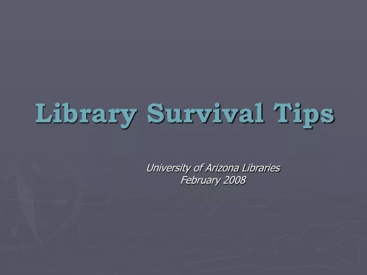 library survival tips
