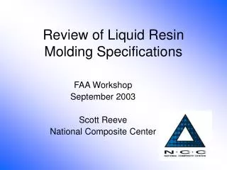Review of Liquid Resin Molding Specifications