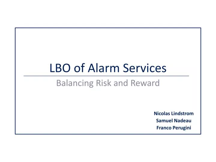 lbo of alarm services