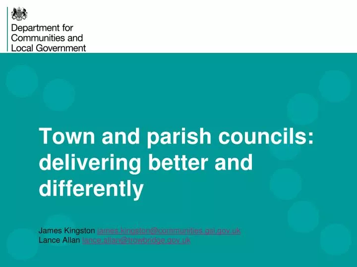 town and parish councils delivering better and differently