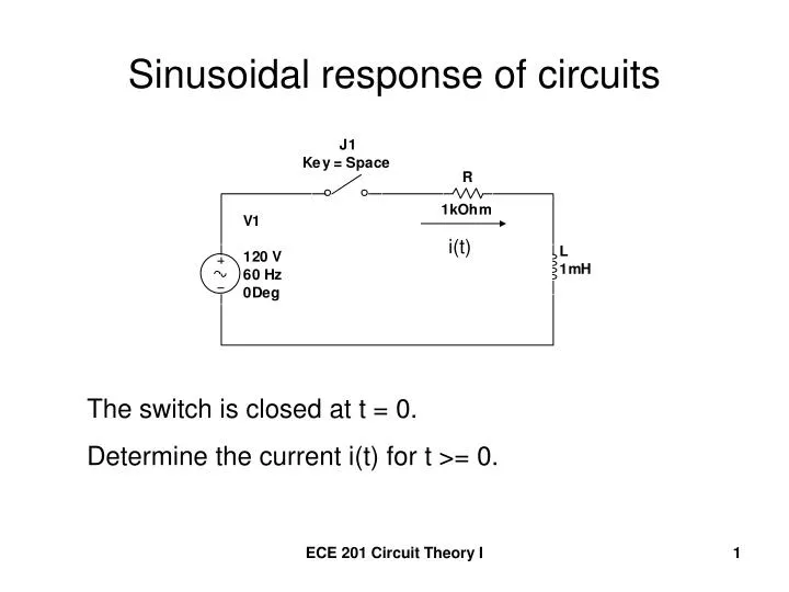 sinusoidal response of circuits