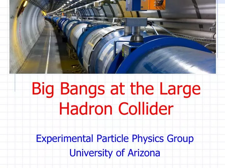 big bangs at the large hadron collider