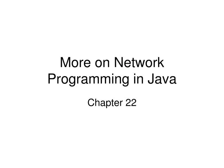 more on network programming in java