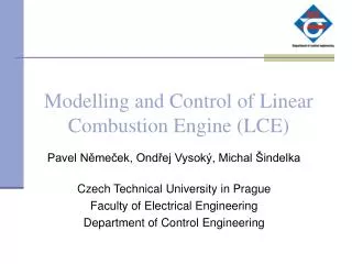 Modelling and Control of Linear Combustion Engine (LCE)