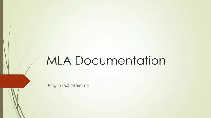 mla documentation