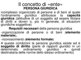 il concetto di ente