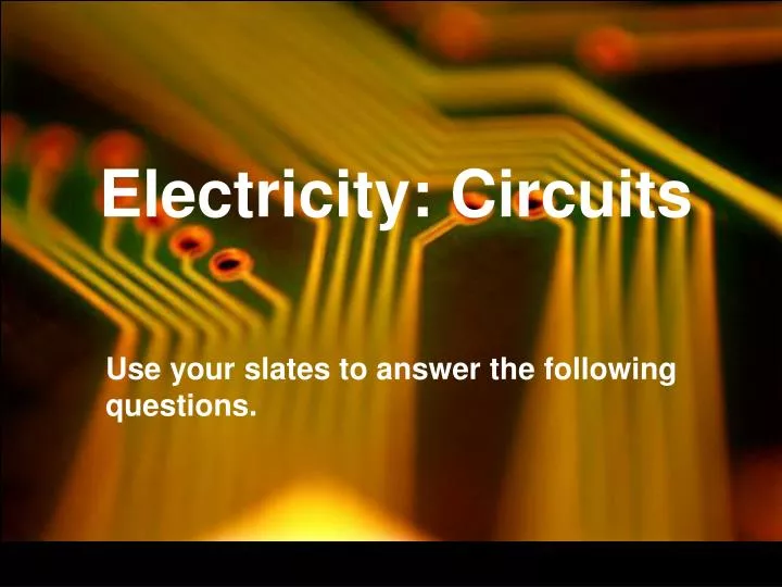 electricity circuits