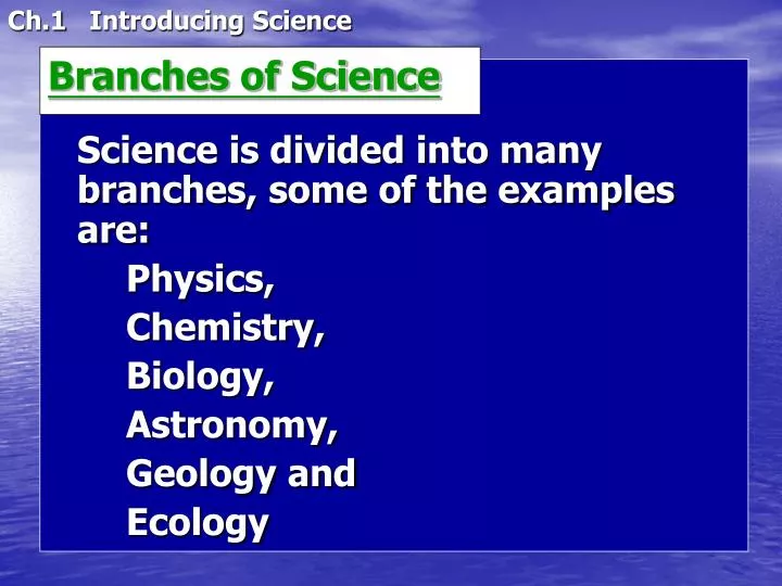 branches of science