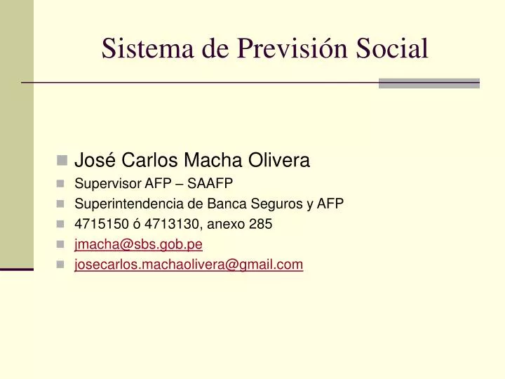 sistema de previsi n social