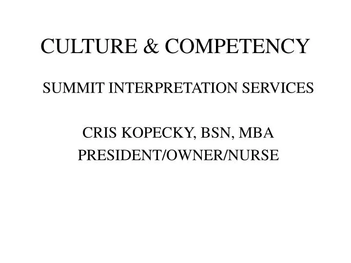 culture competency