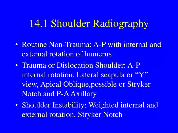 14 1 shoulder radiography