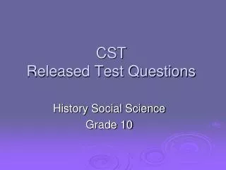CST Released Test Questions