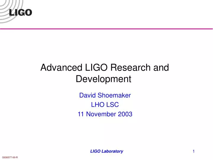 advanced ligo research and development