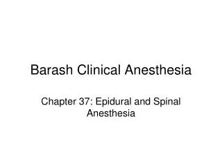 Barash Clinical Anesthesia