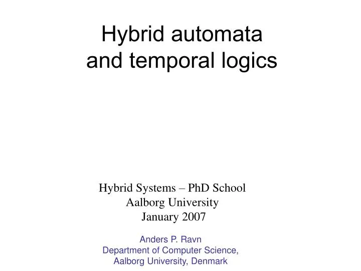 hybrid automata and temporal logics