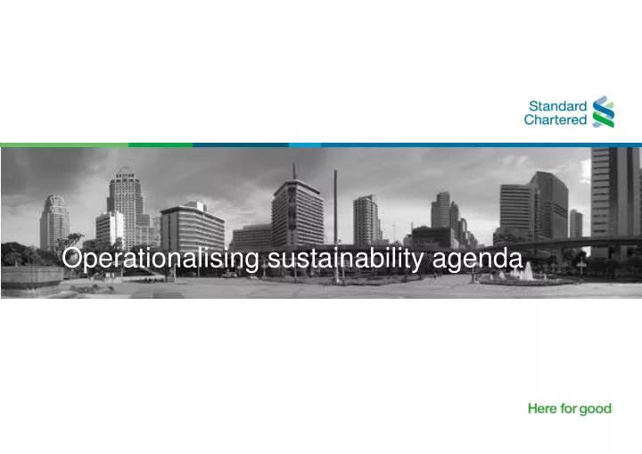 operationalising sustainability agenda