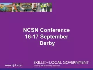 NCSN Conference 16-17 September Derby