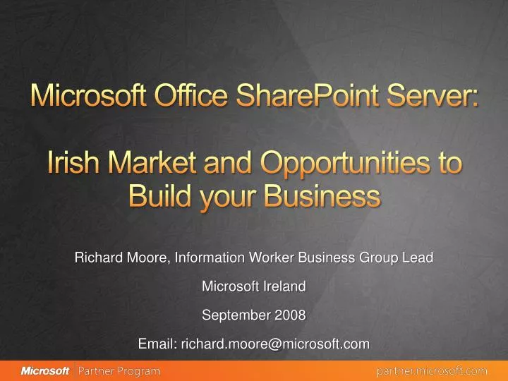microsoft office sharepoint server irish market and opportunities to build your business