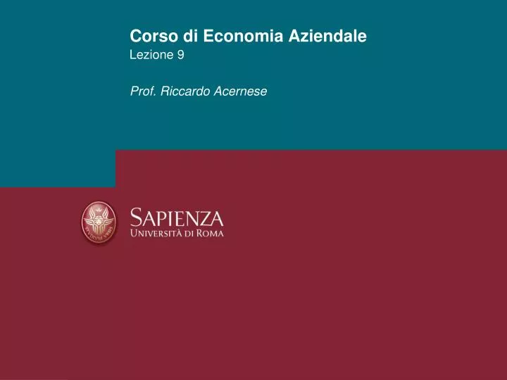 corso di economia aziendale