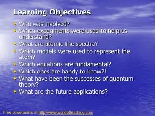 learning objectives
