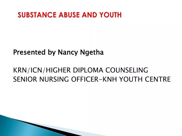 substance abuse and youth