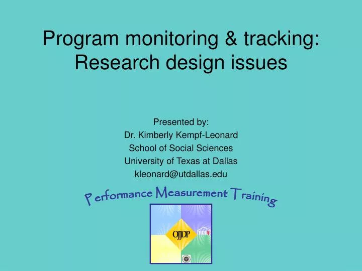 program monitoring tracking research design issues