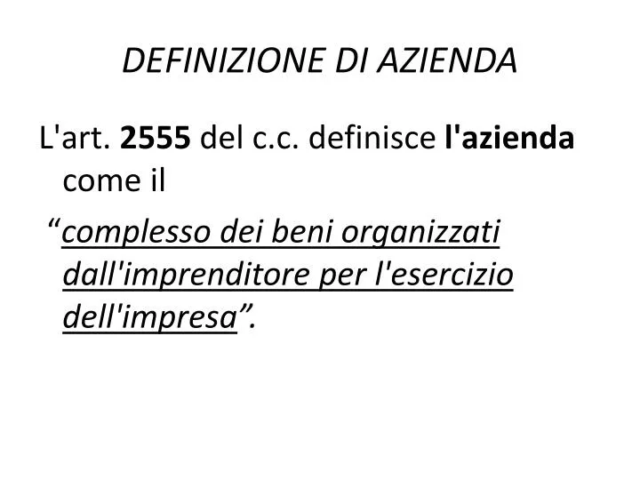 definizione di azienda