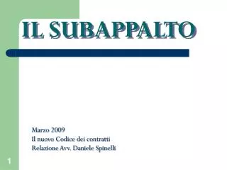il subappalto