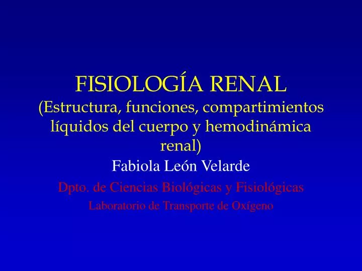 fisiolog a renal estructura funciones compartimientos l quidos del cuerpo y hemodin mica renal
