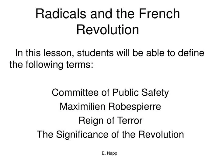 radicals and the french revolution