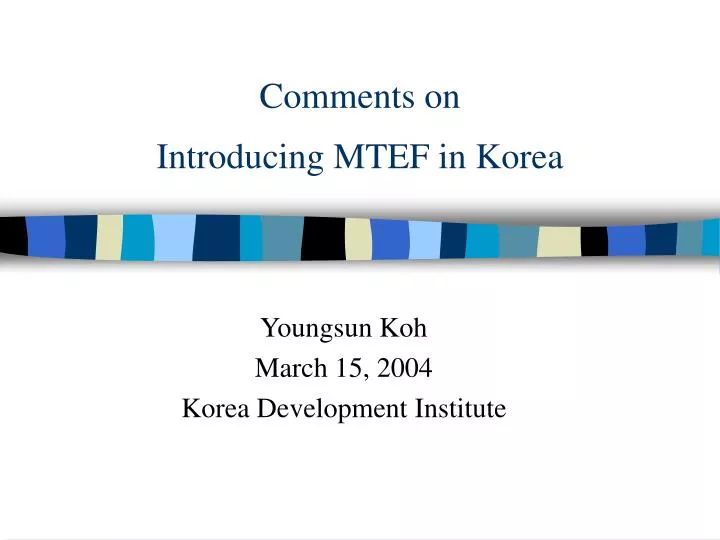 comments on introducing mtef in korea