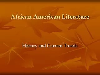 African American Literature