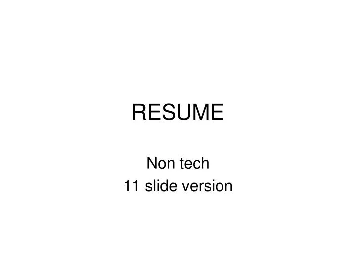 resume