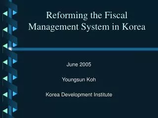 Reforming the Fiscal Management System in Korea