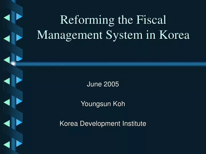 reforming the fiscal management system in korea