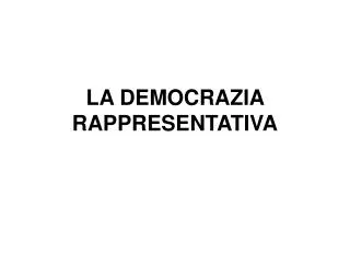 la democrazia rappresentativa