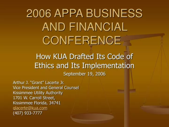 2006 appa business and financial conference