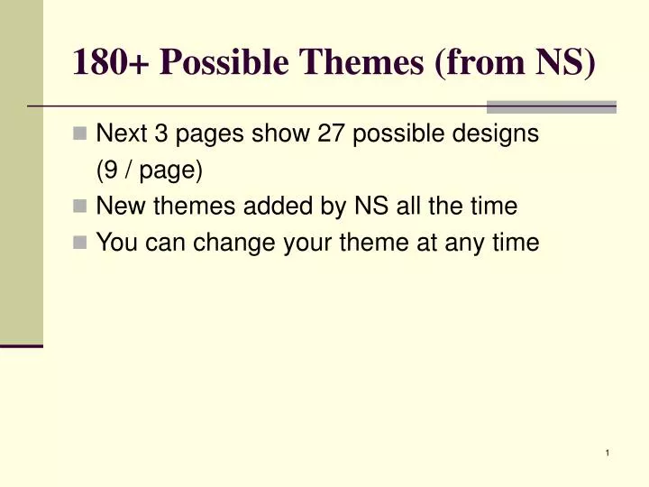 180 possible themes from ns