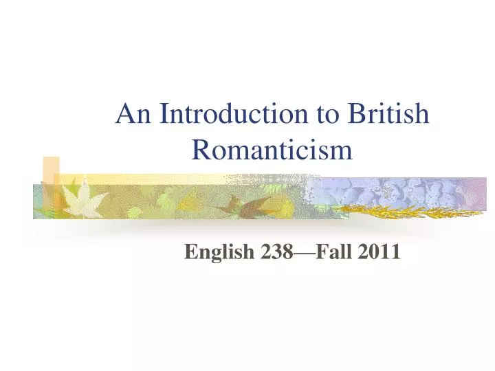 an introduction to british romanticism