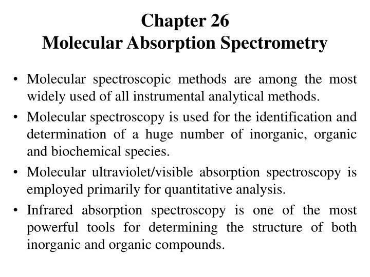 chapter 26 molecular absorption spectrometry