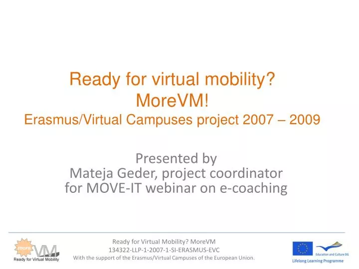 ready for virtual mobility morevm erasmus virtual campuses project 2007 2009