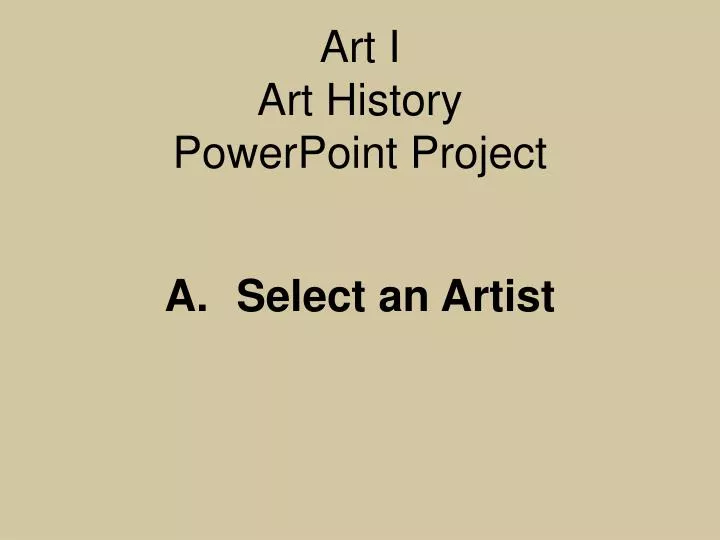 art i art history powerpoint project