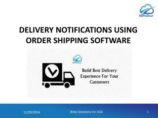 Delivery notifications using Order Shipping by Cloud ERP