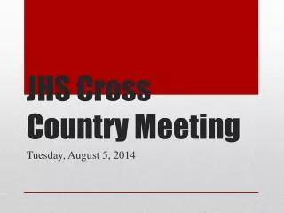 JHS Cross Country Meeting