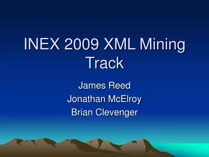 inex 2009 xml mining track