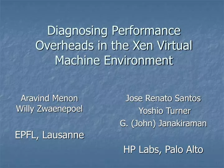 diagnosing performance overheads in the xen virtual machine environment